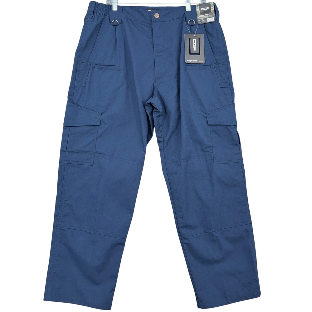 CQR Tactical Cargo Pants Mens 38x30 Ripstop Polyester Cotton Navy TLP-104